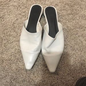 Zara pointy white flats